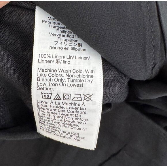 J.Crew Wide-leg Essential pant in linen wide leg classic 90s black sz 14 - Picture 9 of 10